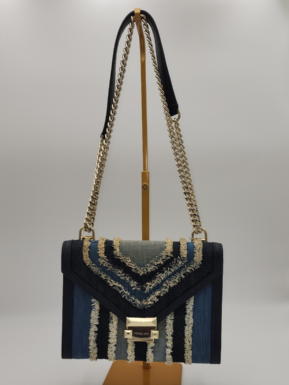 Michael Kors Womens Navy‎ Fringe Chain Shoulder Bag